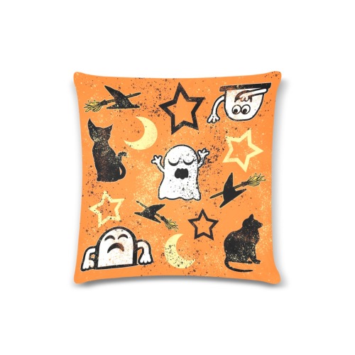 Painted Ghosts and Cats Custom Zippered Pillow Case 16"x16" (one side)