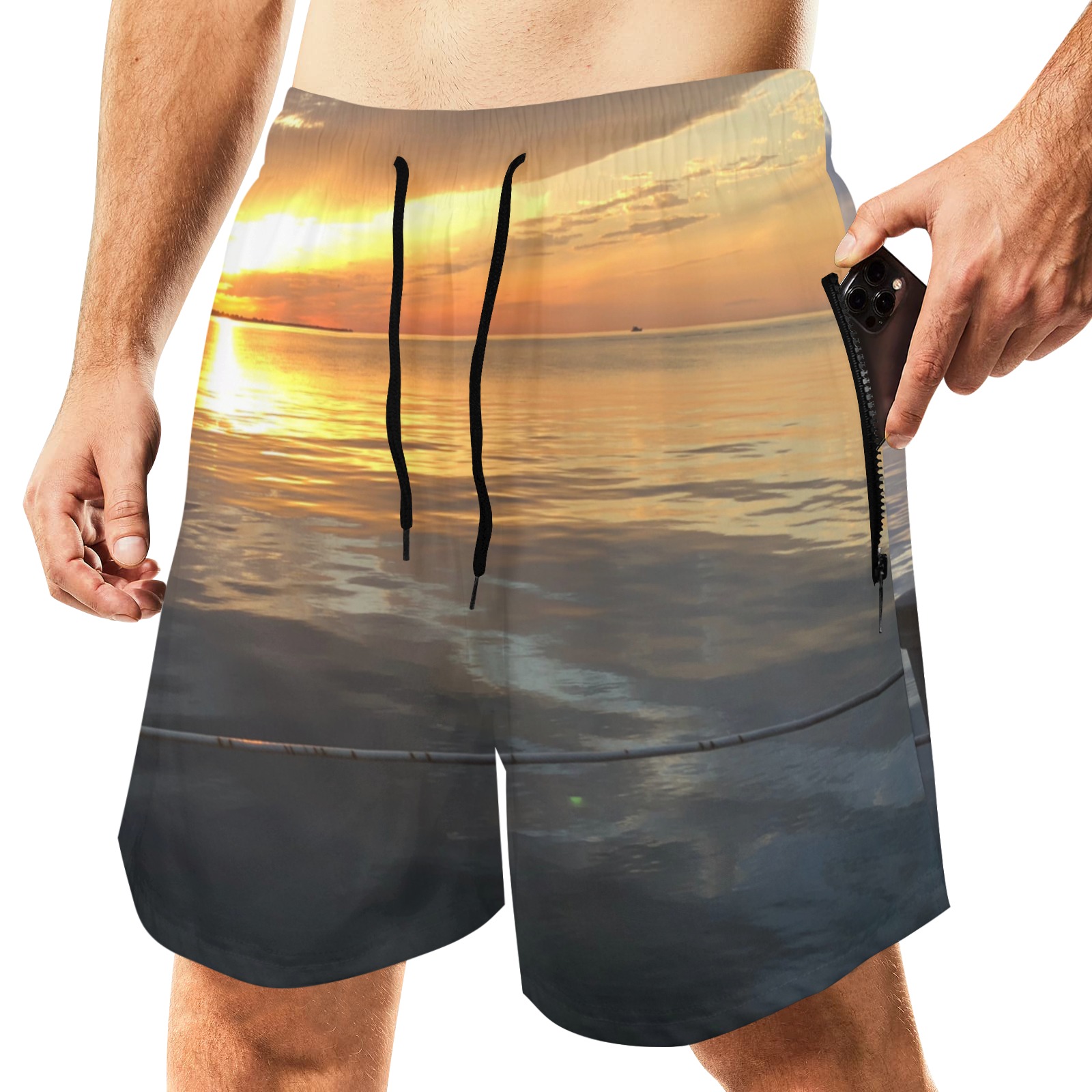 Pier Sunset Men's Quick Dry Shorts (Model L70)