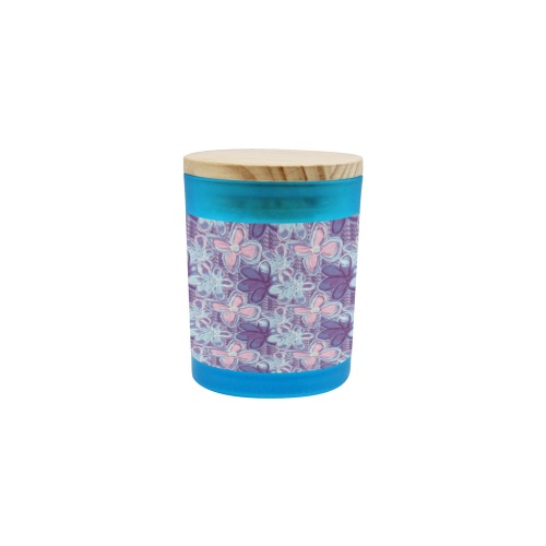 Untitled_Artwork 4 Blue Glass Candle Cup (Wood Sage & Sea Salt)