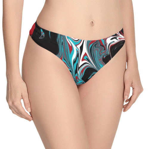 Dark Wave of Colors Women's All Over Print Thongs (Model L30)