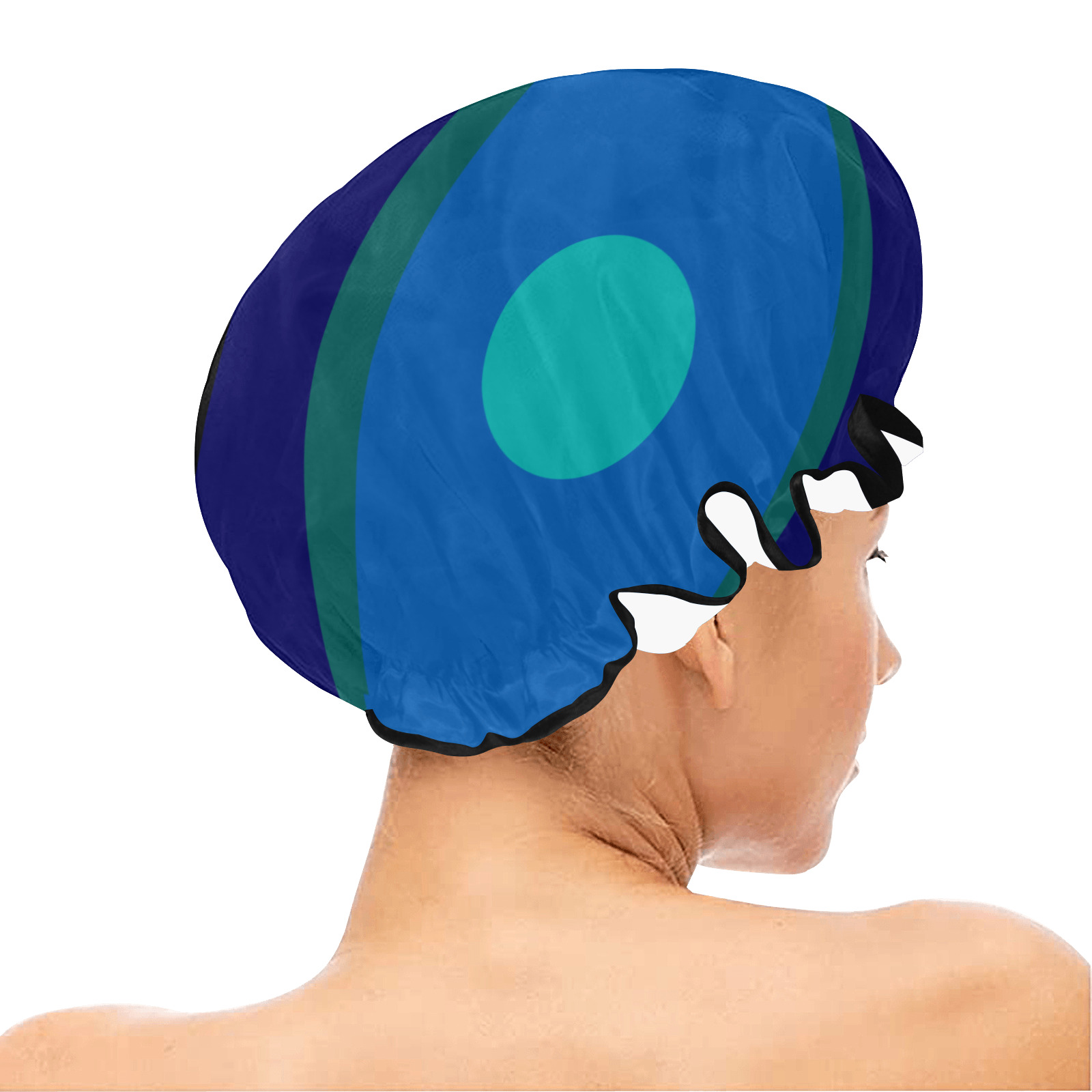 Dimensional Blue Abstract 915 Shower Cap