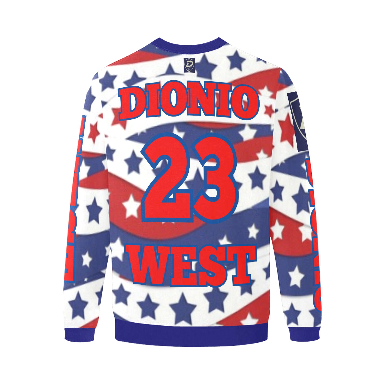 DIONIO Clothing - Men's All-Star Hockey Jersey (West) Men's Oversized Fleece Crew Sweatshirt (Model H18)