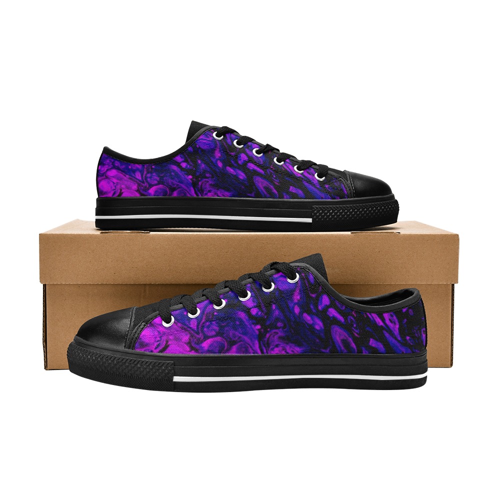 Purple Swirl Women's Classic Canvas Shoes (Model 018)