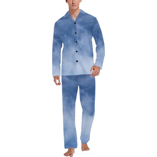 Sky wishes Men's V-Neck Long Pajama Set