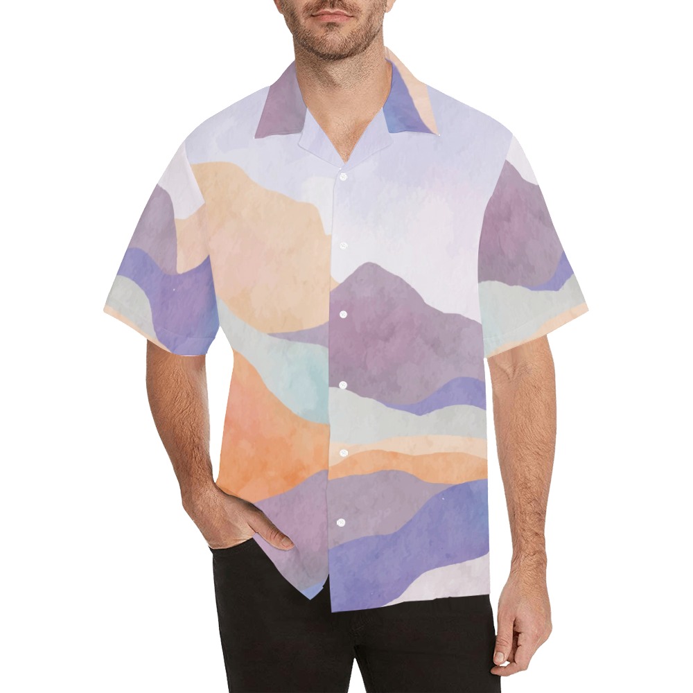 Modern landscape colorful mountains_23A Hawaiian Shirt (Model T58)