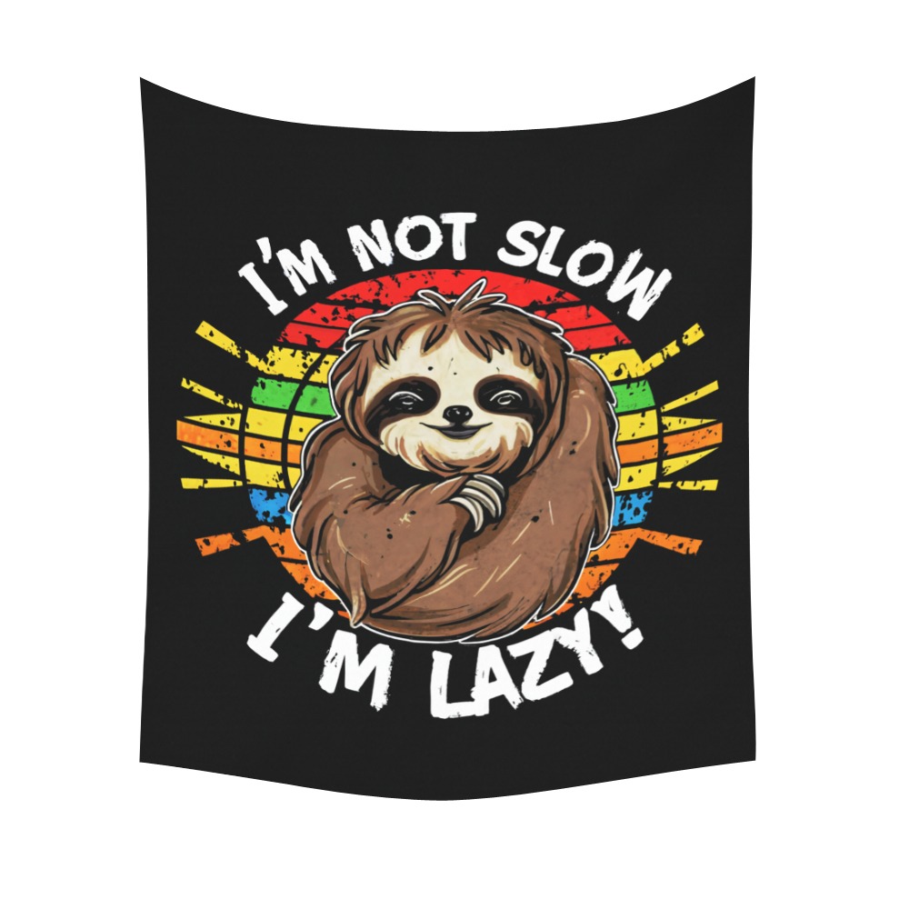 Lazy Sloth Polyester Peach Skin Wall Tapestry 51"x 60"