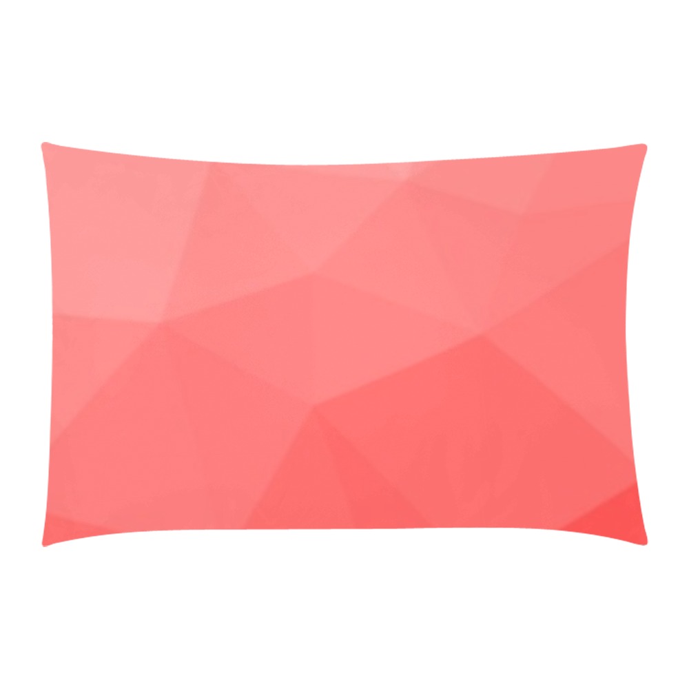 Red gradient geometric mesh pattern 3-Piece Bedding Set