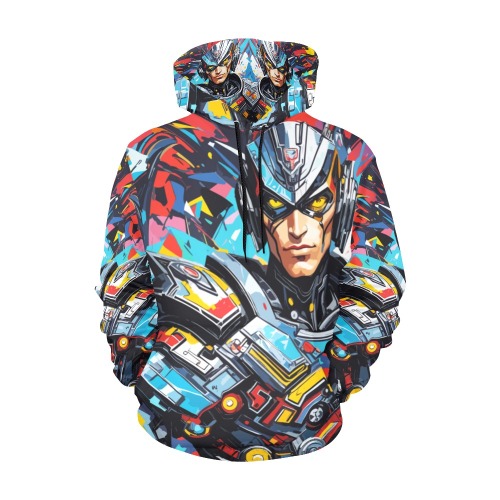 Awesome cyborg hero stunning modern abstract art. All Over Print Hoodie for Men (USA Size) (Model H13)