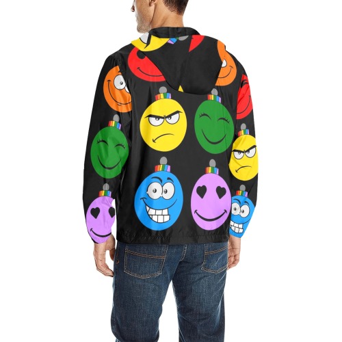 Funny Christmas Balls by Nico Bielow All Over Print Quilted Windbreaker for Men (Model H35)