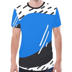 Black and Blue Abstract New All Over Print T-shirt for Men (Model T45)