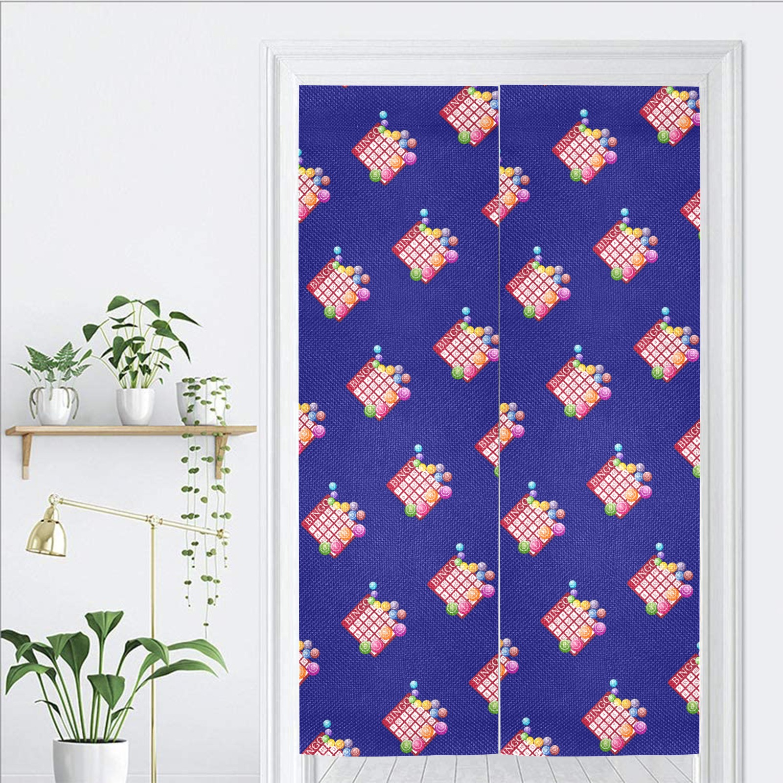 BINGO Game Card Pattern / Blue Door Curtain Tapestry