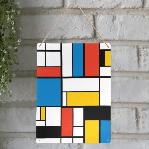 Mondrian De Stijl Modern Metal Sign 12"x16"