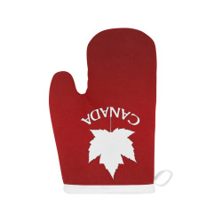 Canada Maple Leaf Souvenir Linen Oven Mitt (Two Pieces)