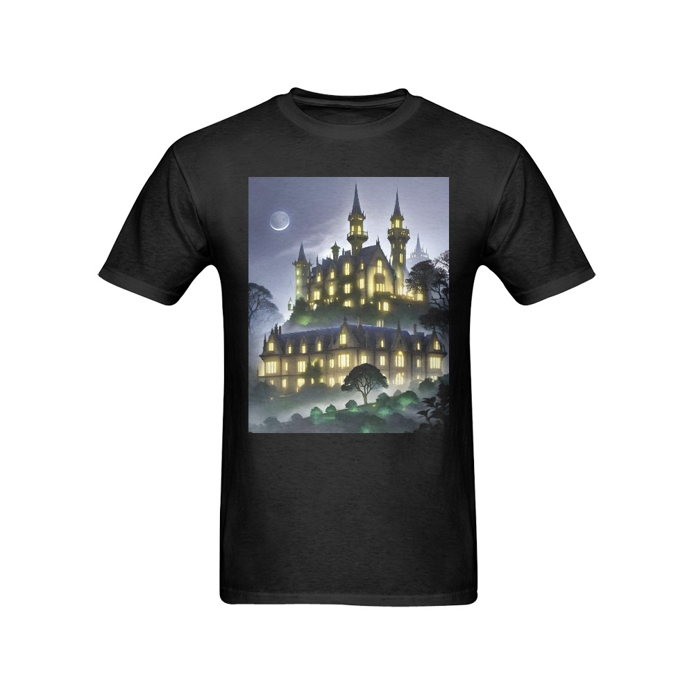Gothic Mansion at Dusk Men's T-Shirt in USA Size (Front Printing Only)