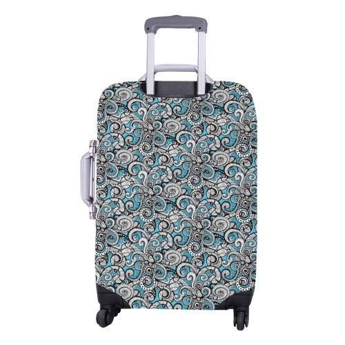 Let Your Spirit Wander Blue Luggage Cover/Medium 22"-25"