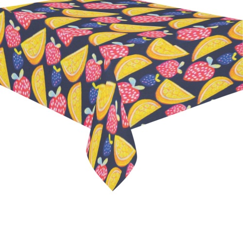 Fruit mix pattern Cotton Linen Tablecloth 60" x 90"