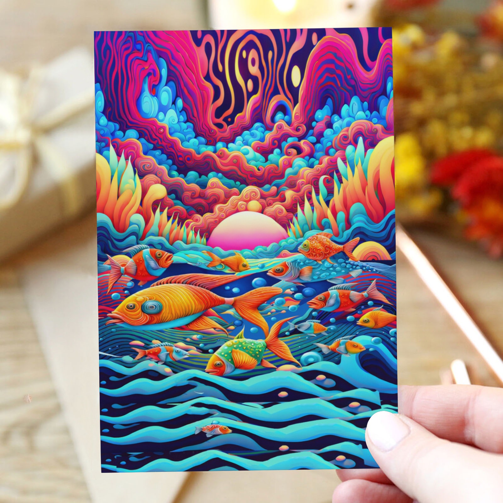 Psychedelic Ocean Greeting Card 4"x6"