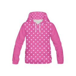 Pink Polka Dots on Fuscia All Over Print Hoodie for Kid (USA Size) (Model H13)