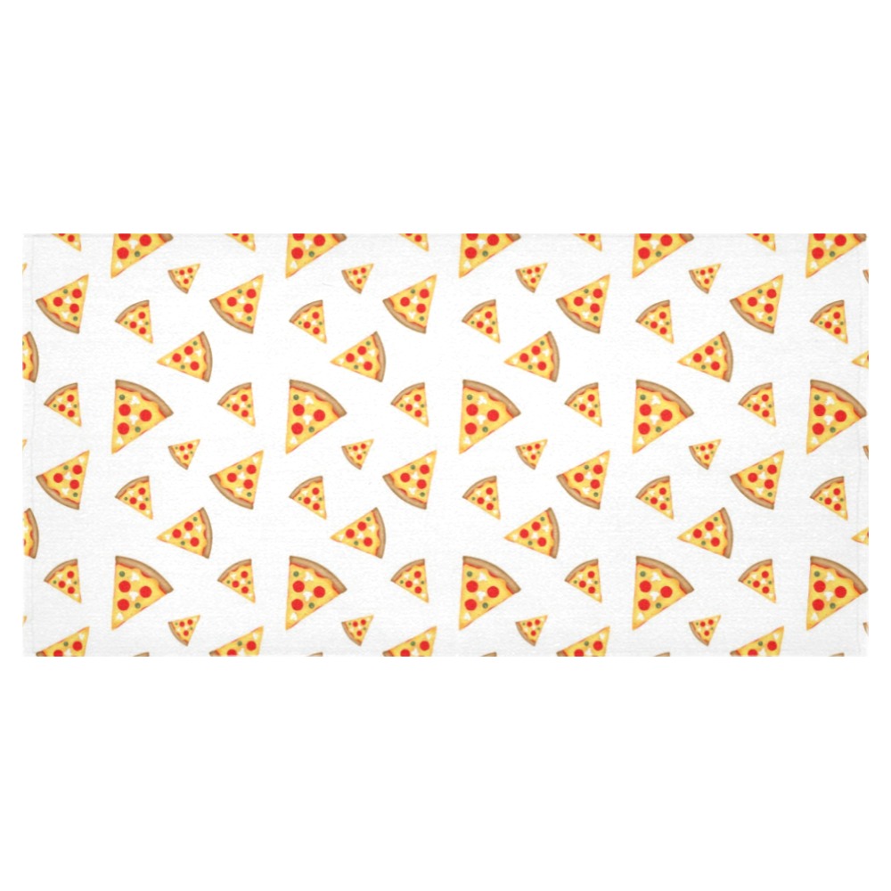 Cool and fun pizza slices pattern on white Thickiy Ronior Tablecloth 120"x 60"