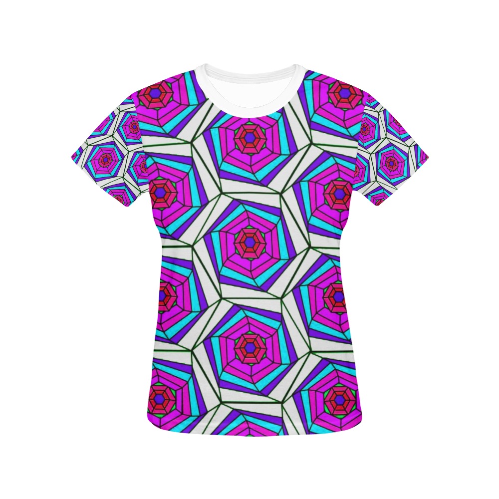 hex 1 PB All Over Print T-Shirt for Women (USA Size) (Model T40)