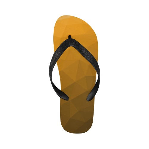 Orange gradient geometric mesh pattern Flip Flops for Men/Women (Model 040)