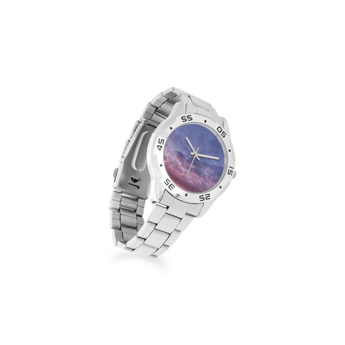 Morning Purple Sunrise Collection Men's Stainless Steel Analog Watch(Model 108)