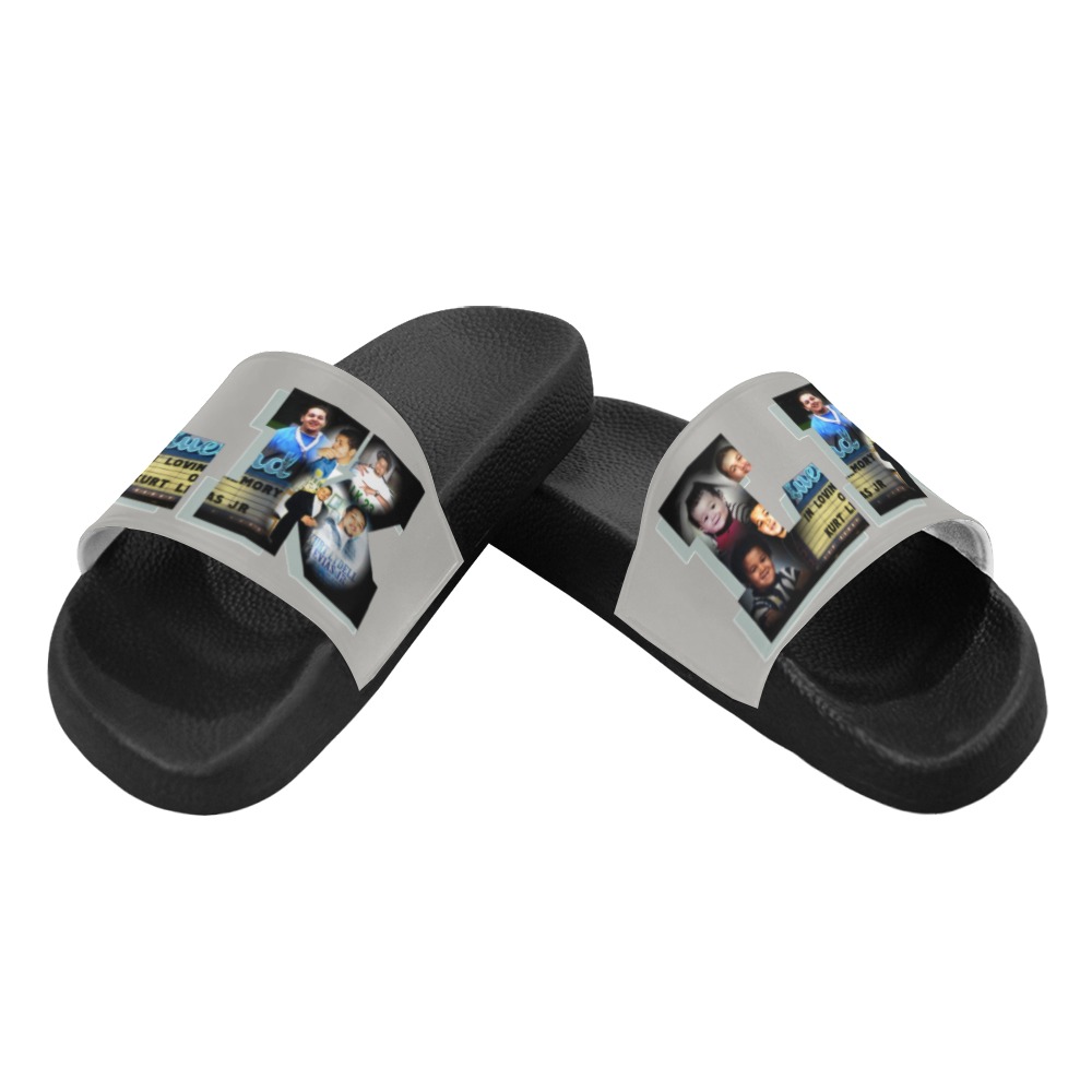 Grey LK Men's Slide Sandals (Model 057)