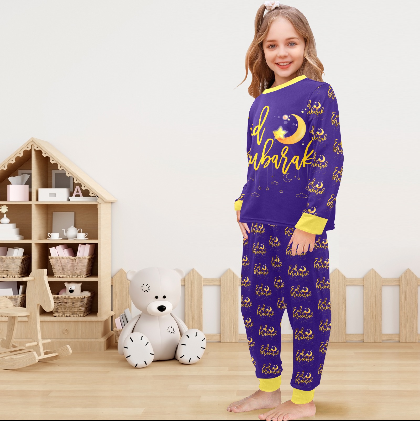 lollygag Little Girls' Crew Neck Long Pajama Set