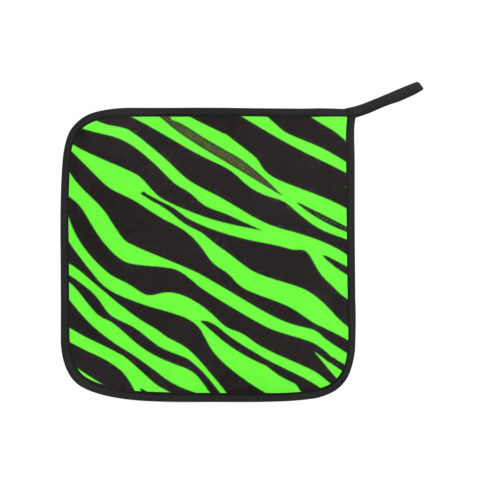 Neon Green Zebra Stripes Oven Mitt & Pot Holder