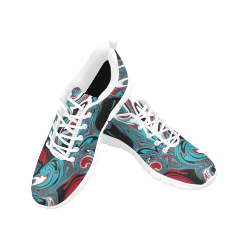 Dark Wave of Colors Women's Breathable Running Shoes (Model 055)