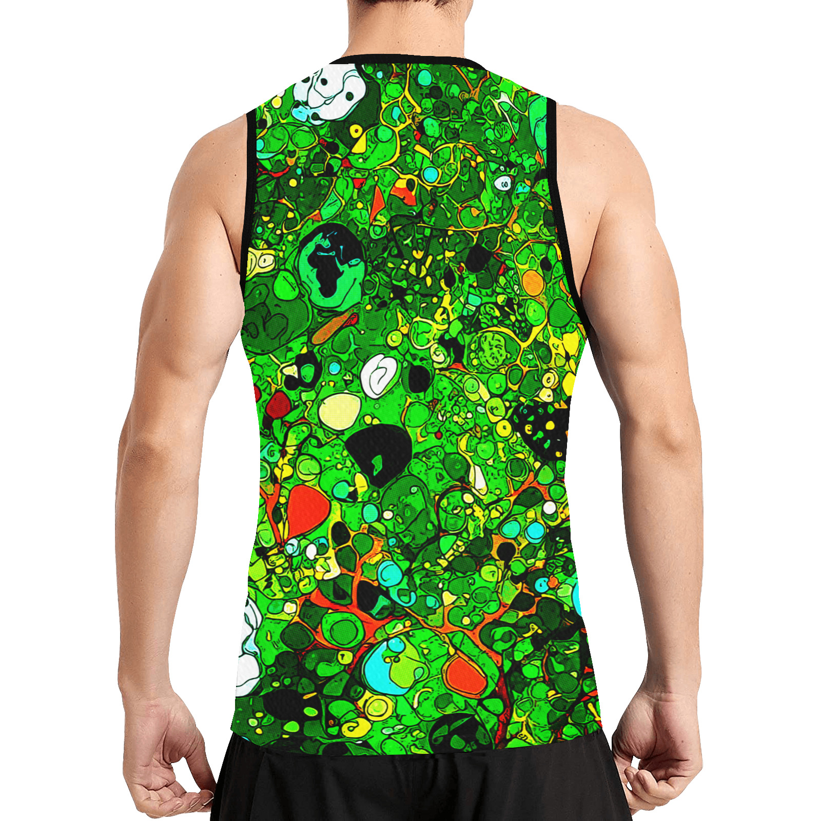 Green Abstract Art 409 All Over Print Basketball Jersey