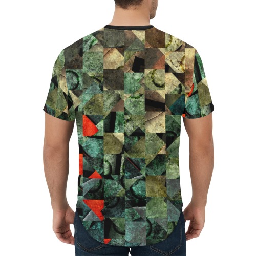 urbangeometry Men's All Over Print Curved Hem T-Shirt (Model T76)