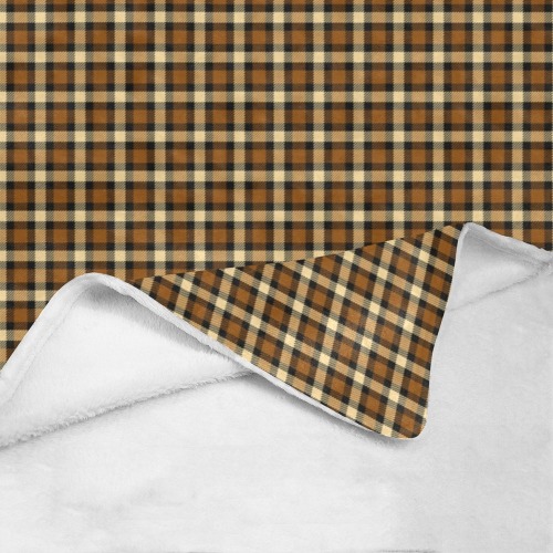 Autumn Brown Beige Plaid Ultra-Soft Micro Fleece Blanket 43"x56"