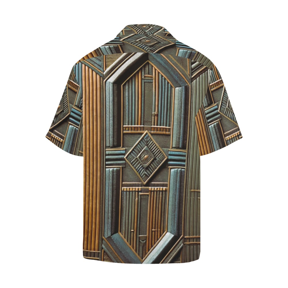 Iron elegance Hawaiian Shirt with Merged Design (Model T58)