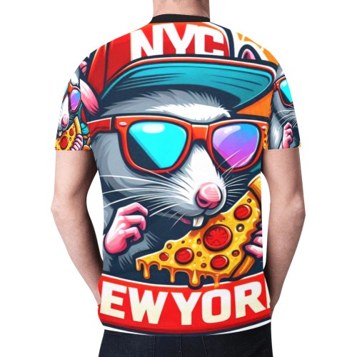 NYC RAT EATING NEW YORK PIZZA 2 New All Over Print T-shirt for Men (Model T45)