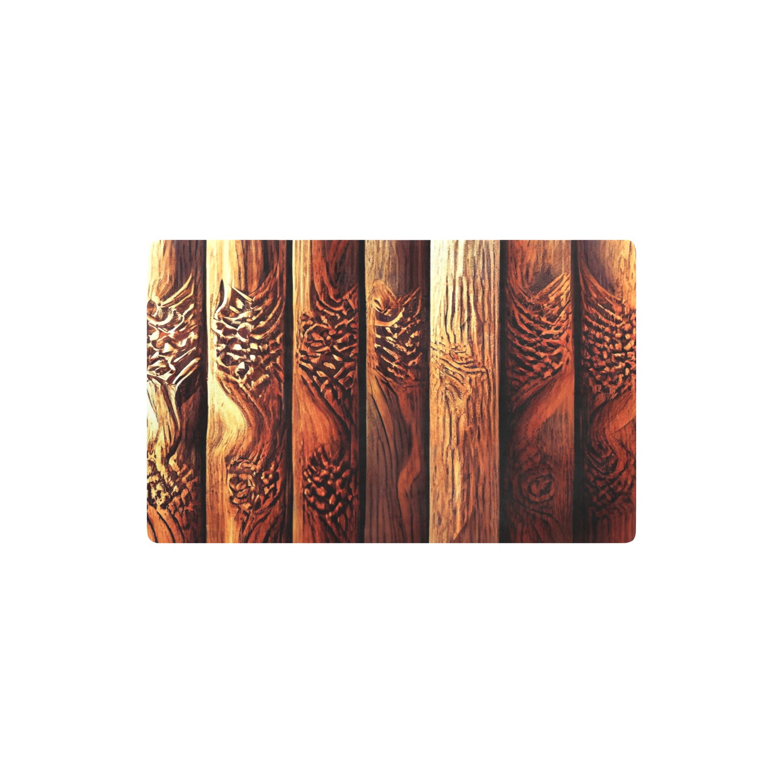 Aztec pattern on wood 2 Kitchen Mat 32"x20"