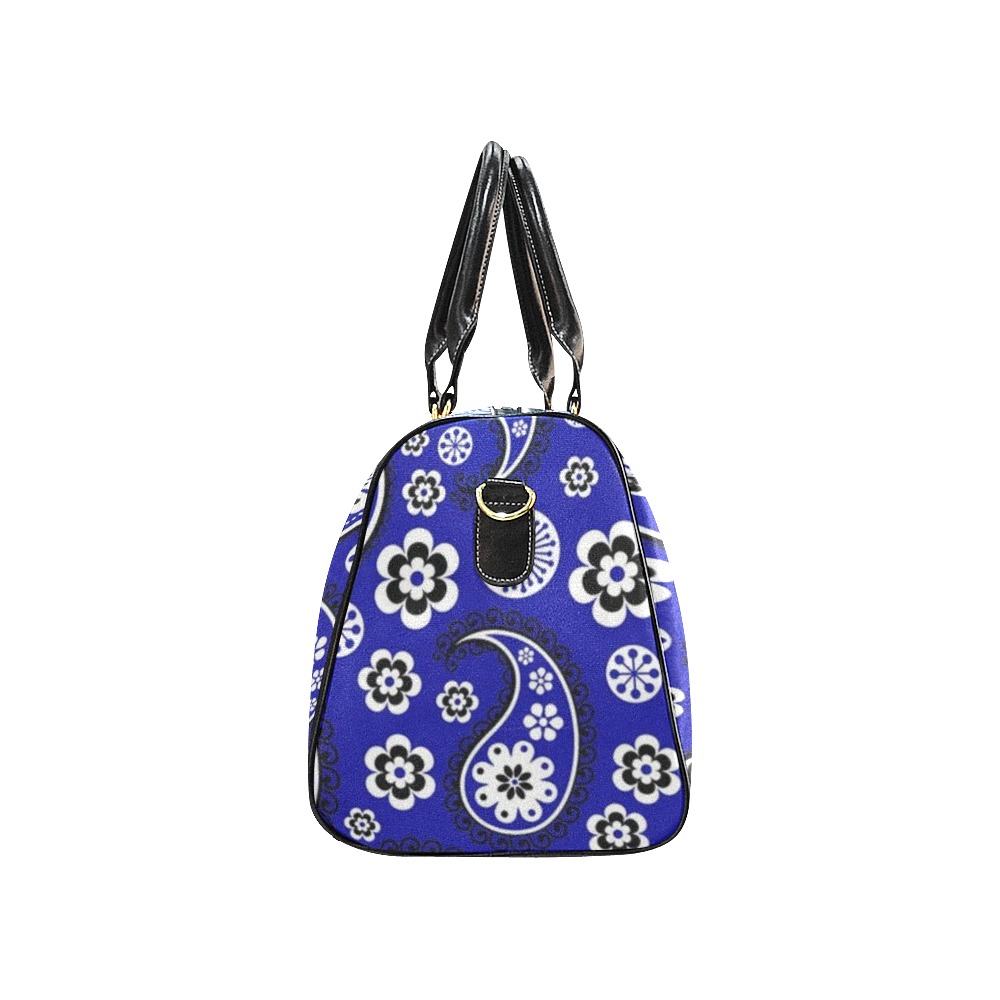 Paisley Royal Blue New Waterproof Travel Bag/Large (Model 1639)