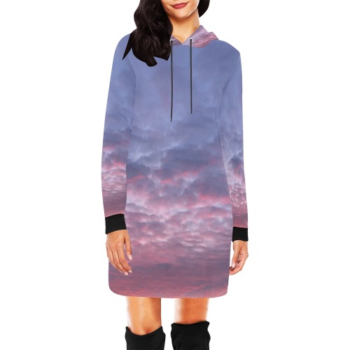 Morning Purple Sunrise Collection All Over Print Hoodie Mini Dress (Model H27)