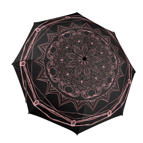 mandala 3D-12  vieux rose Semi-Automatic Foldable Umbrella (Model U12)