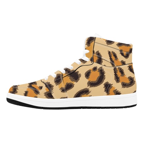 Sneakers Leopard Pattern.jpg Men's High Top Sneakers (Model 20042)