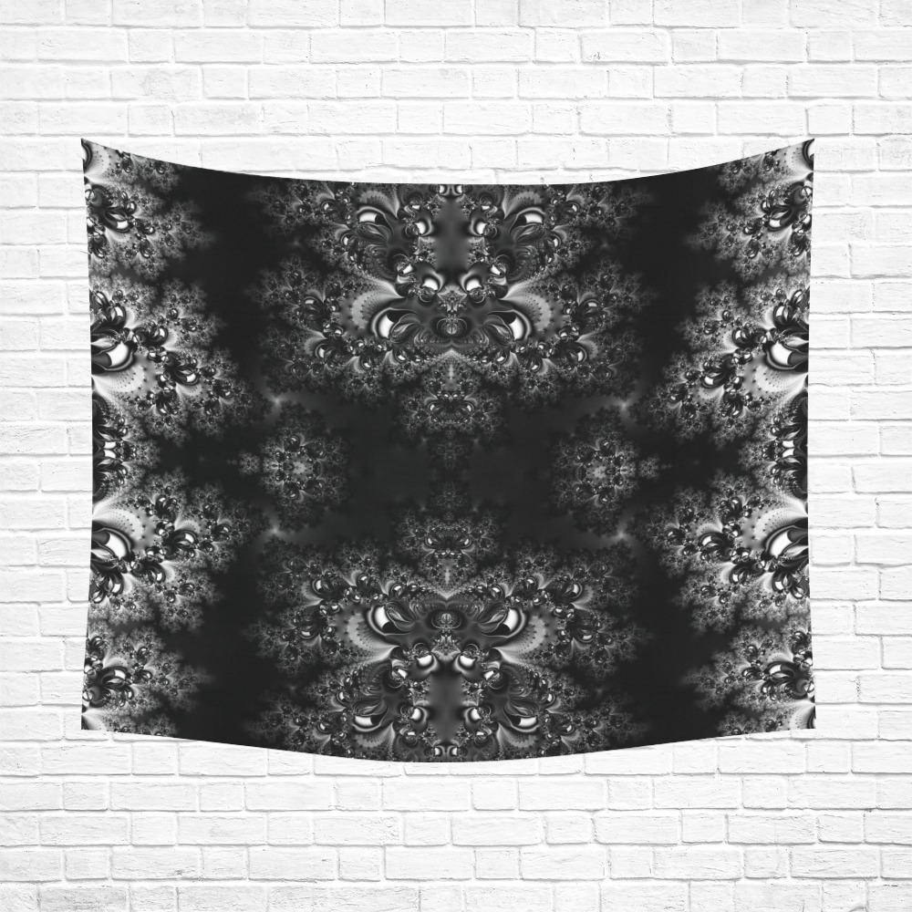 Frost at Midnight Fractal Polyester Peach Skin Wall Tapestry 60"x 51"