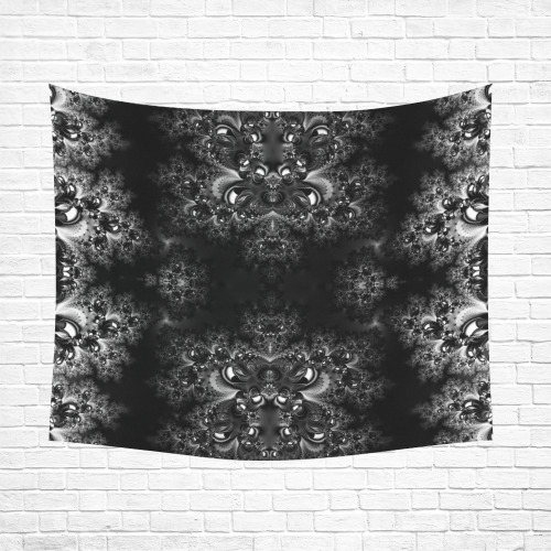 Frost at Midnight Fractal Polyester Peach Skin Wall Tapestry 60"x 51"