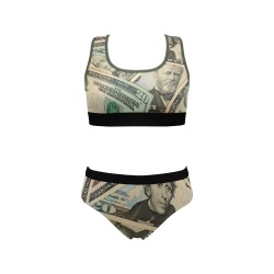 US PAPER CURRENCY Women's Sports Bra Yoga Set