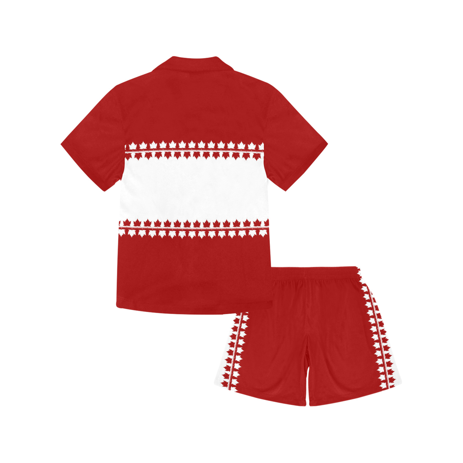 Classic Canada Little Girls' V-Neck Short Pajama Set