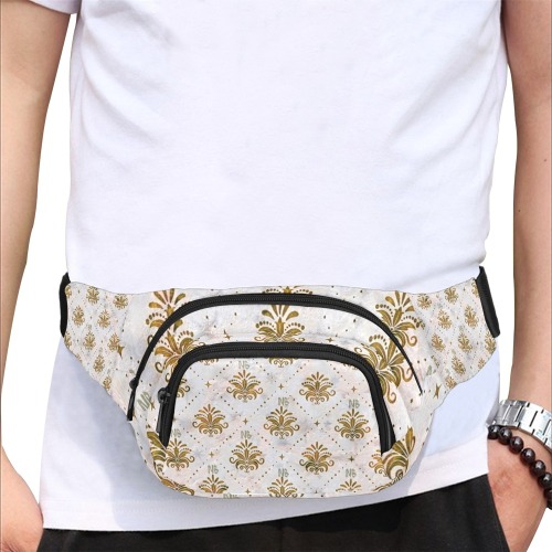 Gold Royal Pattern by Nico Bielow Fanny Pack/Small (Model 1677)