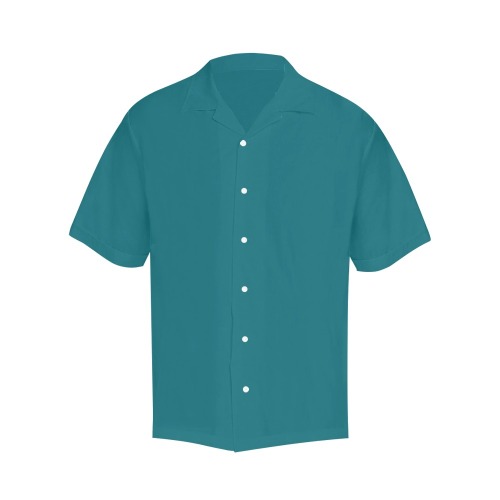 Harbor Blue Hawaiian Shirt with Merged Design (Model T58)