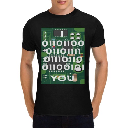 Binary Love Men's T-Shirt in USA Size (Front Printing Only)
