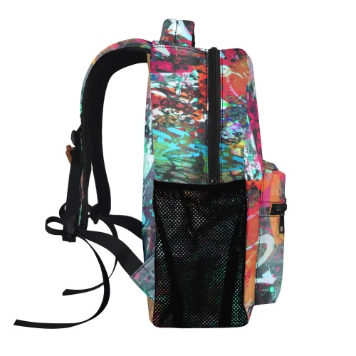 Graffiti Wall and Paint Splatter 17-inch All Over Print Casual Backpack