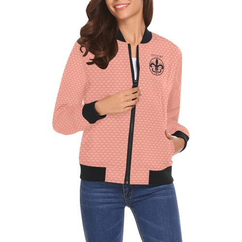 Rose Pink Bomber Jacket for Women All Over Print Bomber Jacket for Women (Model H19)