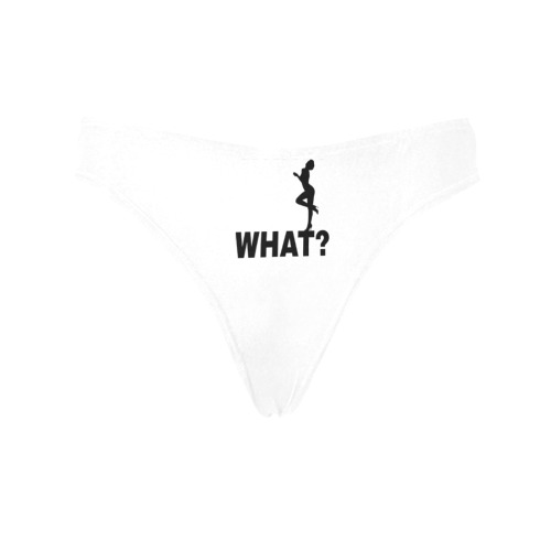 What pretty woman black silhouette funny chic art Women's All Over Print Thongs (Model L30)